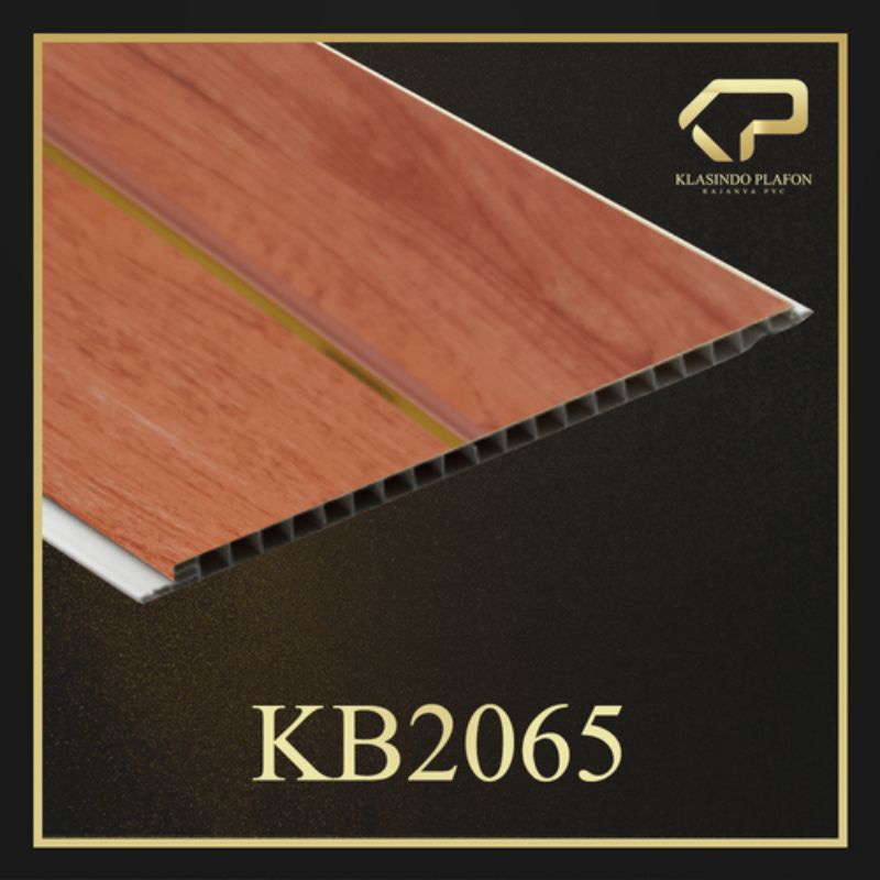 Plafon PVC Murah Bandung Motif Kayu Coklat Nat Gold