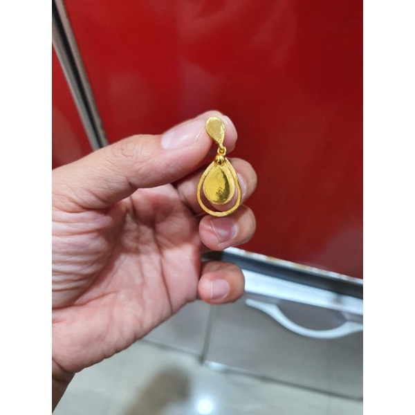 Anting Labu Emas Asli LM 24K Kadar 99,99%.