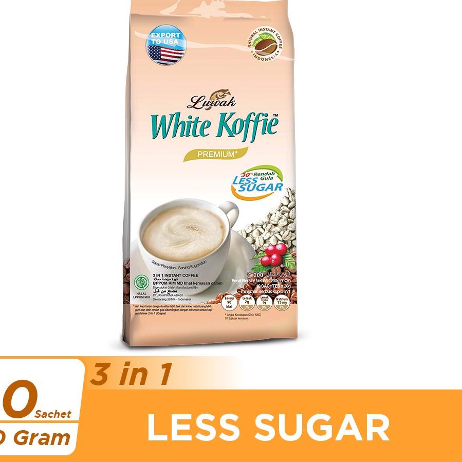 

code0g0Fu--Kopi Luwak White Koffie Less Sugar Bag 10x20gr