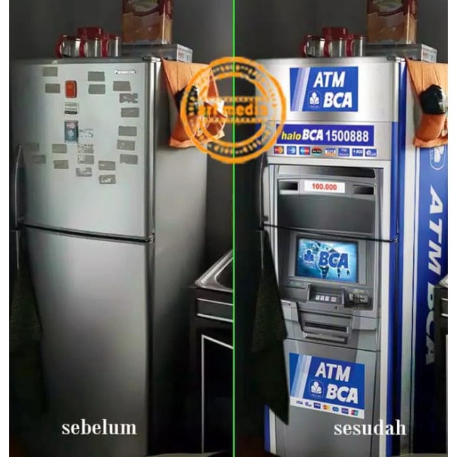 Sticker Kulkas 2 Pintu Motif BC4 ATM