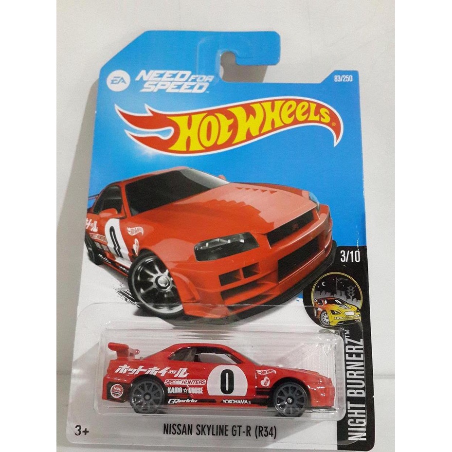 Hotwheels hot nissan skyline gtr r34 Merah