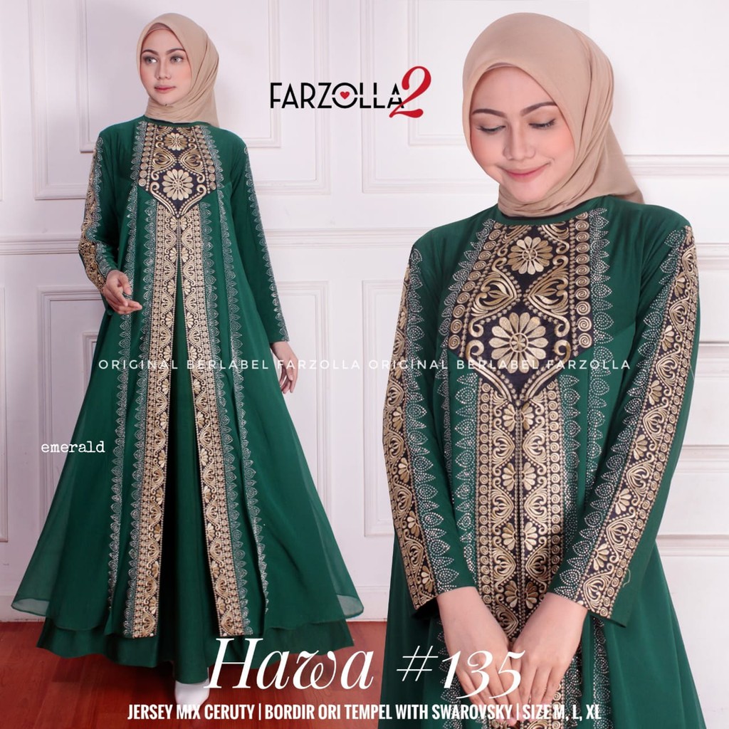 Abaya Turkey GAMIS hawa #135 seri warna CERAH bordir//turki saudi// Abaya FARZOLLA