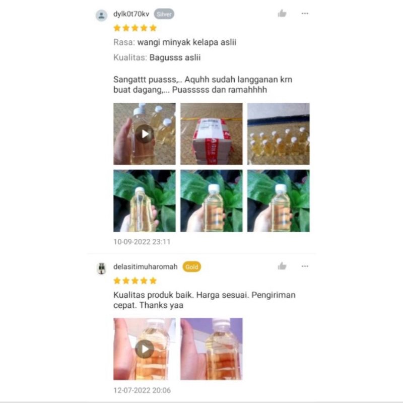 Minyak Kelapa Asli 250ml Murni 100% / Klentik / Keletik / Kelentik / Lentik