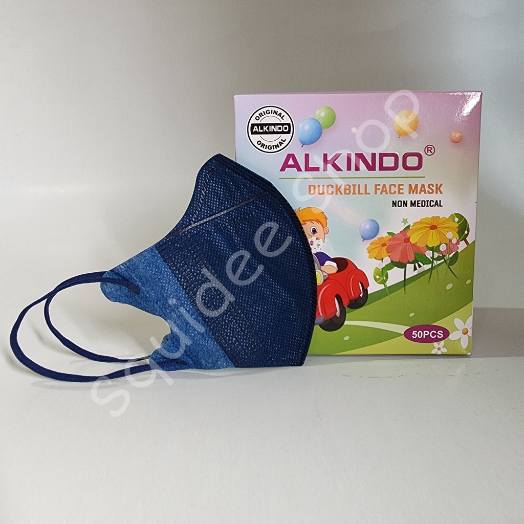 Masker Duckbill Anak Alkindo 3 Ply Polos isi 50 pcs