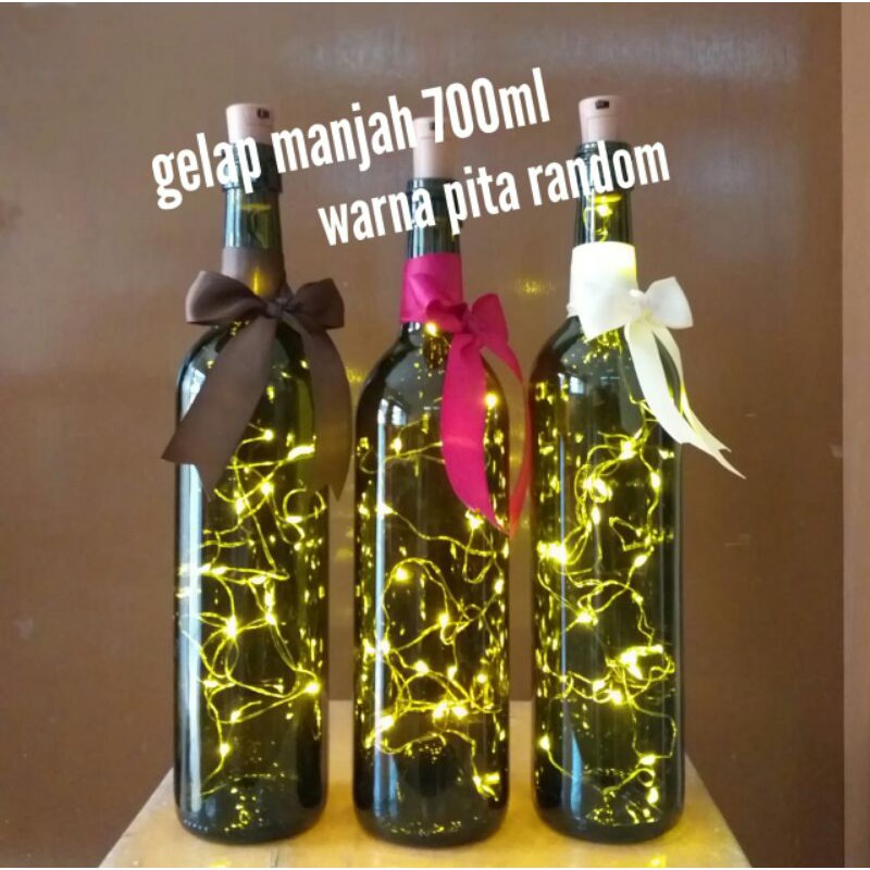 Lampu malam / Lampu hias LED dalam botol kaca keren