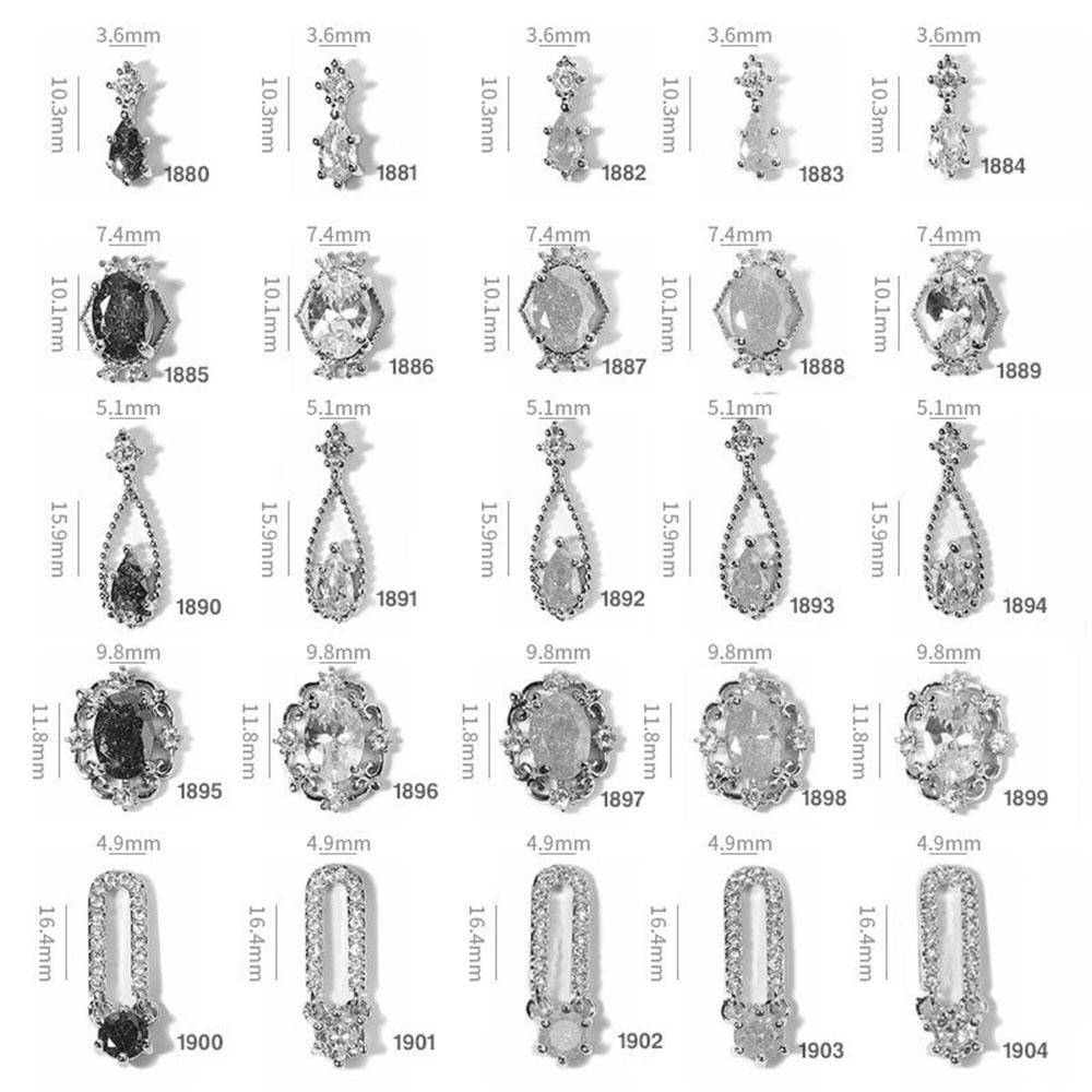 Mxbeauty Nail Art Perhiasan Charms Mutiara Bunga Zirkon Rantai Kuku Rhinestones