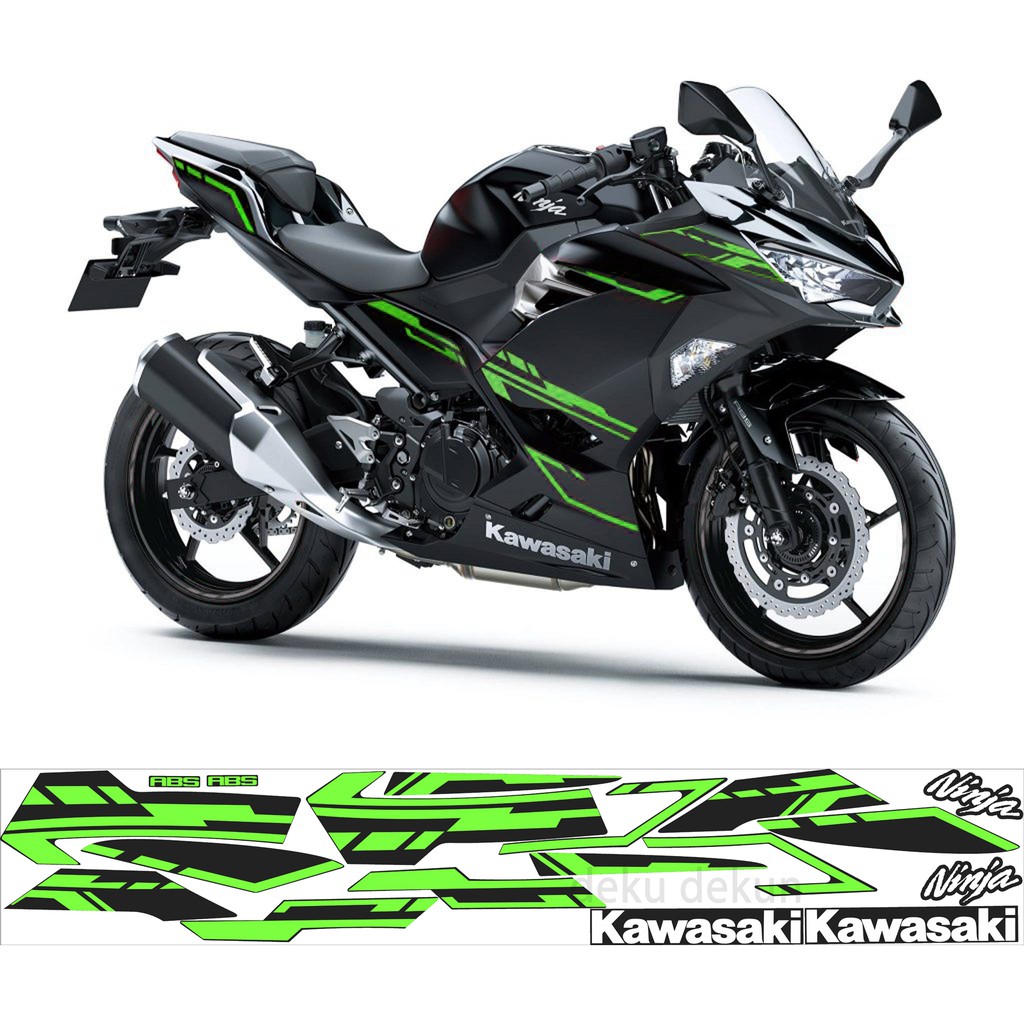 Striping Ninja 250 FI 2018 Warna Hitam Hijau