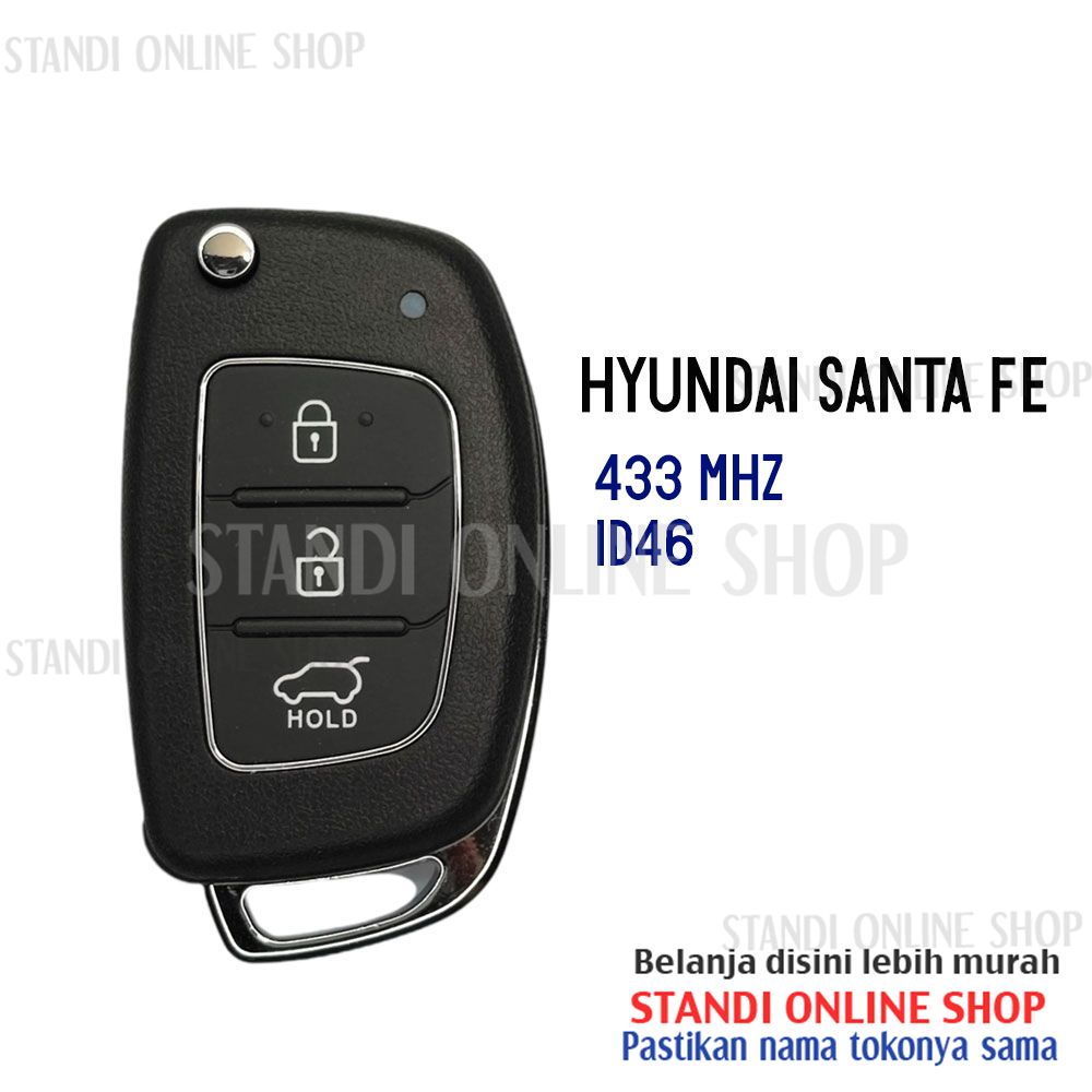 Remote Set Komplit Kunci Lipat Hyundai Santa Fe 433Mhz ID46