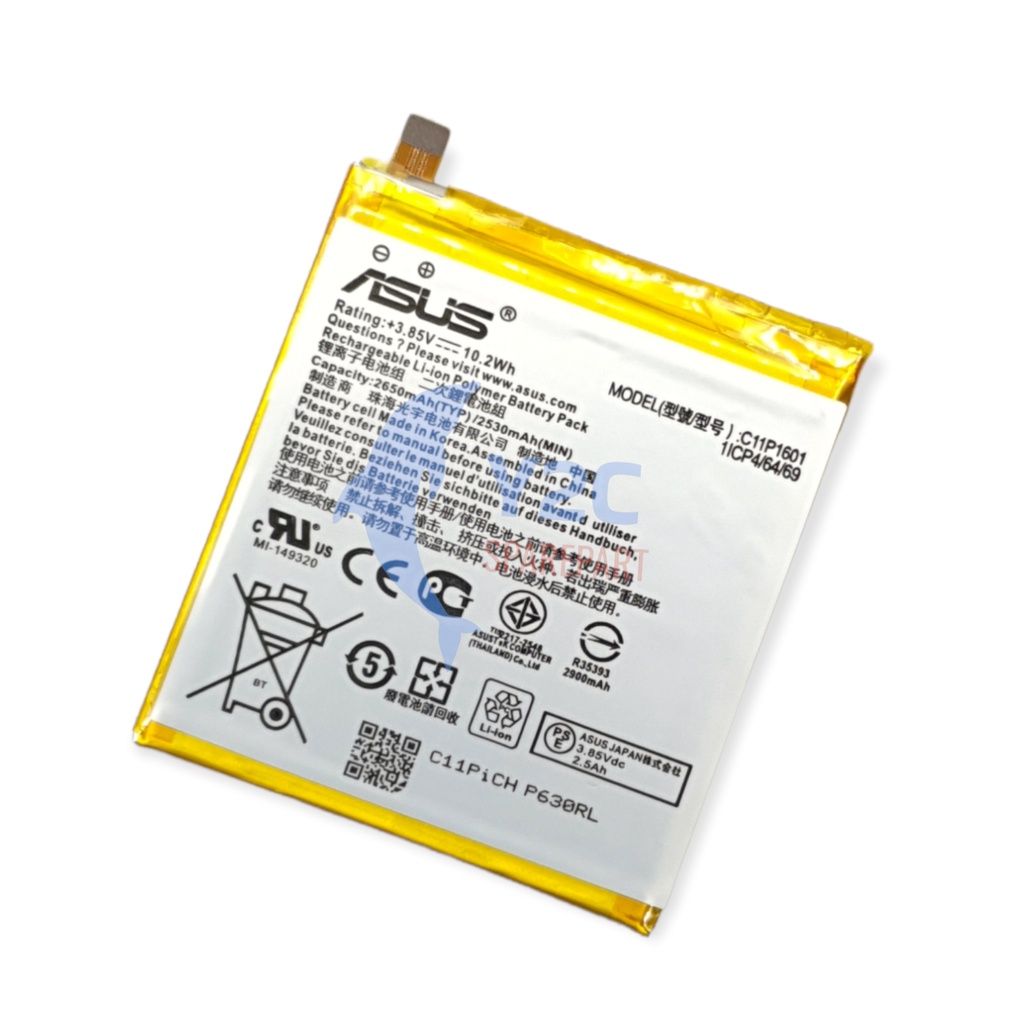 BATERAI ASUS ZE520KL / C11P1601 / ZENFONE LIVE / ZENFONE 3 5.2 INCH ORIGINAL OEM / BATRE / BATERE / BATRAI / BATREI / BATU