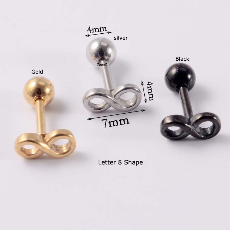 1 Piece Snake Stainless Steel Upper Lobe Helix Piercing Cartilage Earrings 16Gauge