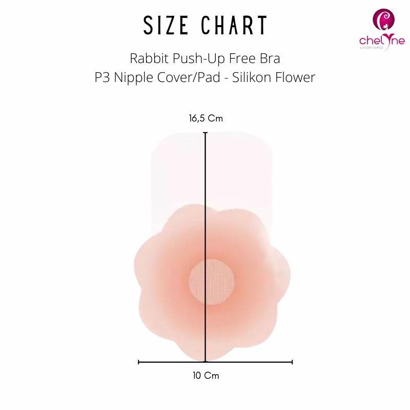 Rabbit Push-Up Free Bra Chelyne P37 / P3 Nipple Cover Nipple Pad - Seamless / Silikon - Plunge Bra / Party Bra