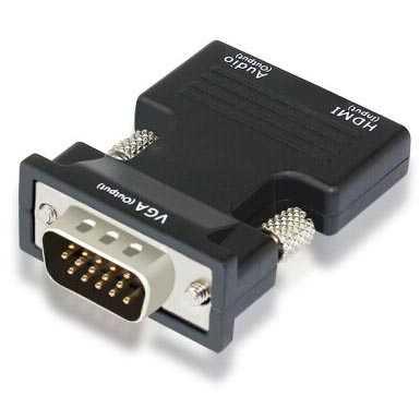 Connector Converter Kabel HDMI to VGA Audio 1080p Full HD + Jack 3.5mm