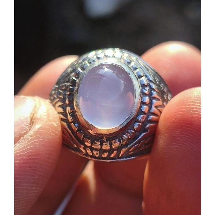 Cincin Batu Akik BIRU LANGIT BATURAJA Asli batu alam bukan sintetis dyed bukan jamrut yaman red baro