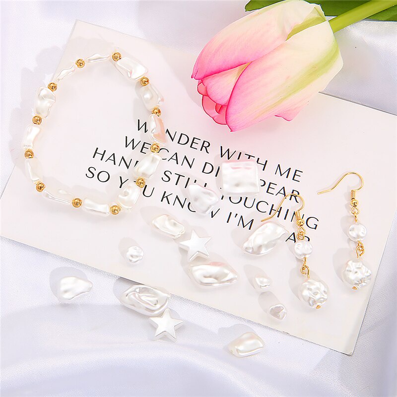 5-20Pcs Irregular Shape ABS Pearls Imitation Heart Leaves Spacer Loose Beads For Jewelry Making DIY Necklace Earring Accessories