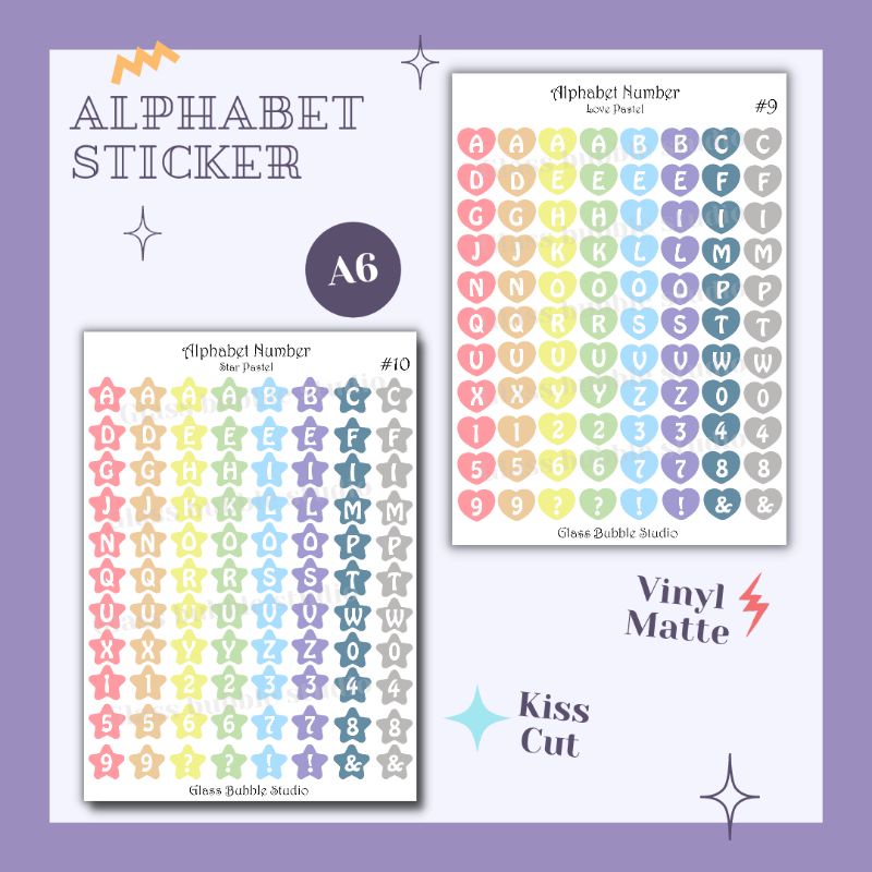

Alphabet stiker - stiker huruf, stiker deco, stiker jurnal, stiker laptop
