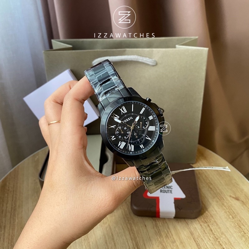 Grant FS4832 Chronograph Men Black Dial Black Stainless Steel Strap