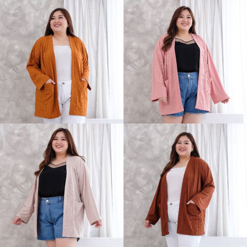 CARDIGAN Bigsize matt Rib Skate Uniqlo | Outer Cardigan Jumbo Wanita Premium