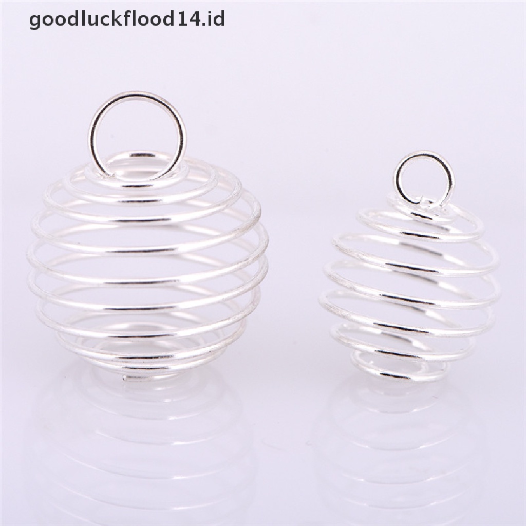 [OOID] 30PCS/Set Spiral Bead Cages Pendants Silver Plated Craft Jewelry Making DIY Gift ID