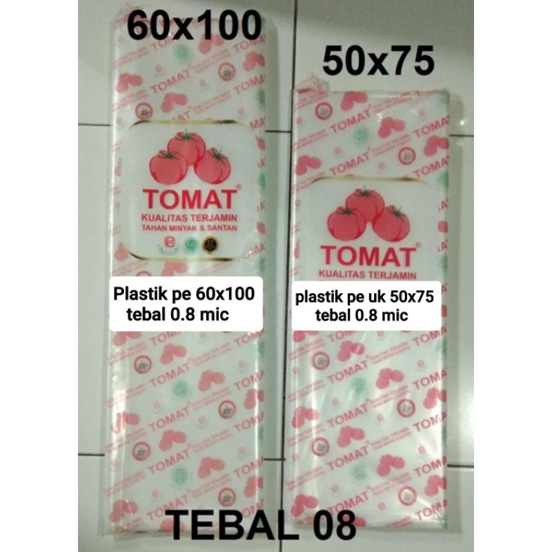 Plastik PE uk 60x100 tebal 0.8 mic| plastik pe tebal merk tomat