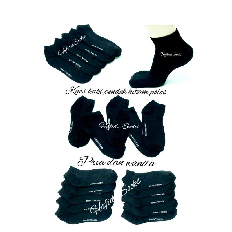 KAOS KAKI PENDEK MATA KAKI HITAM POLOS PRIA DAN WANITA
