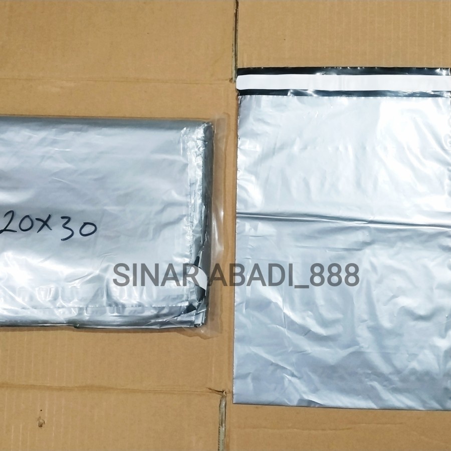 

Polymailer uk 20x30 (100pcs) Plastik Packing Lem Silver, Plastik Lem