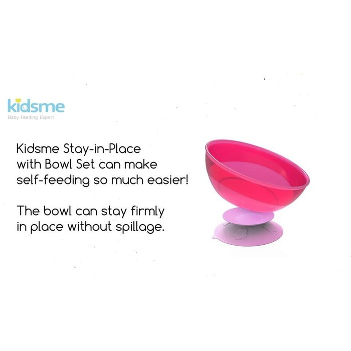 KIDSME Stay in Place with Bowl Mangkok Bayi Non Spill Suction Bowl Baby Weaning Bowl