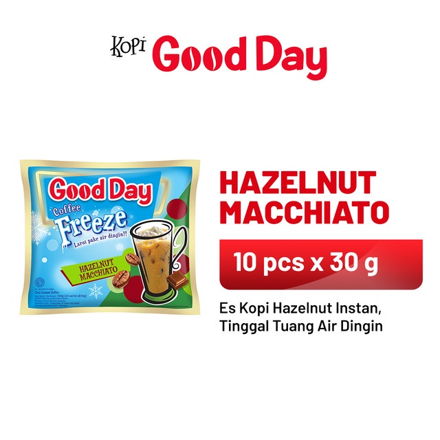 

Good Day Freeze Hazelnut Macchiato Renteng [10 Sachet / 30 gr]