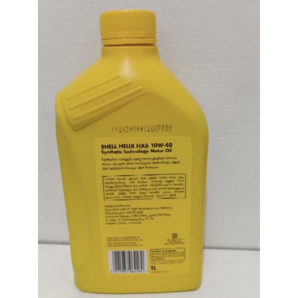 SEDUS OLI SHELL HELIX HX6 10W-40 SYNTHETIC TECHNOLOGY MOTOR OIL 1L/Dus isi 12pc