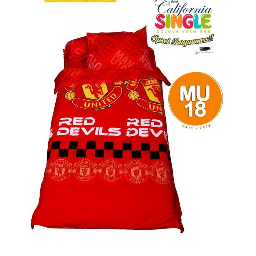 Macam-Macam Motif, Sprei California Mu 18 Single 100 No.4 Seprai Bola Manchester United ,Kuwalitas