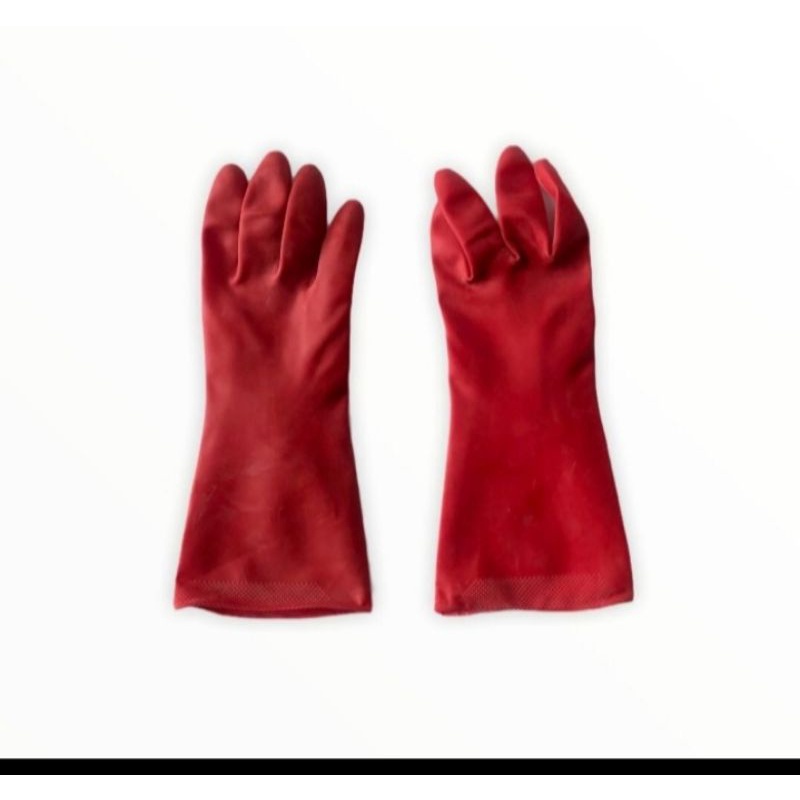 TERMURAH SARUNG TANGAN KARET TERLARIS SARUNG TANGAN LATEX 12 INCH WARNA MERAH