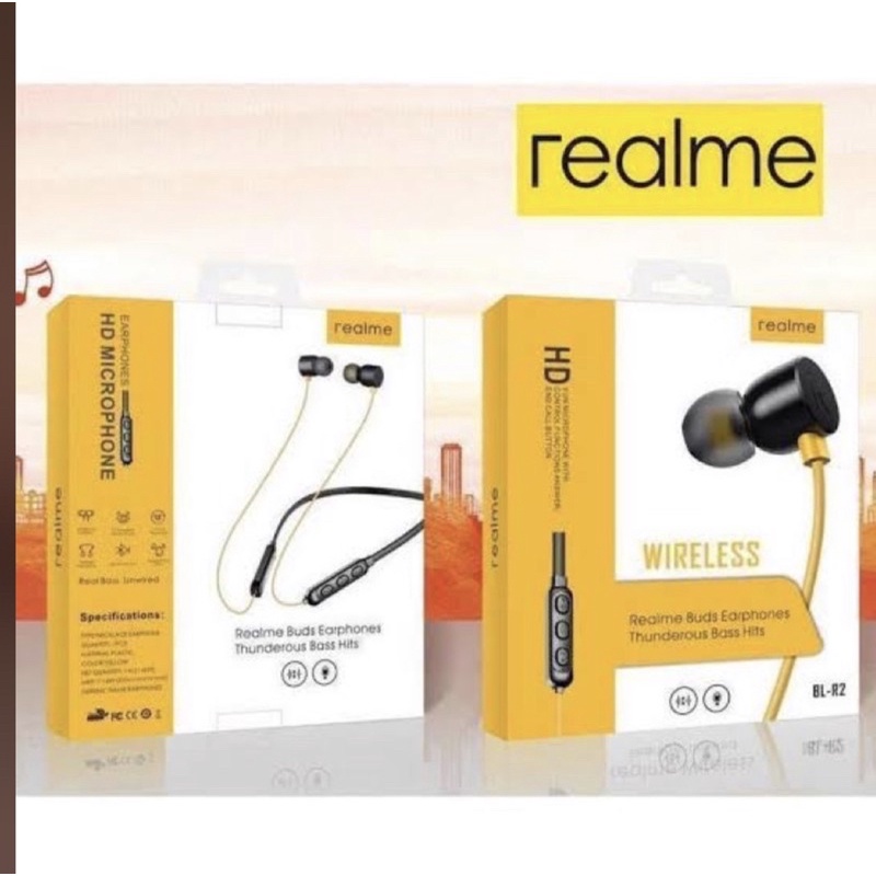 EARPHONE - HEADSET - HANDSFREE BLUETOOTH REALME BUDS BL-R2 LEVEL U SPORT SUPER BASS