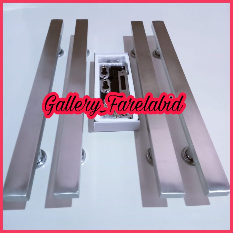 Panjang 80 Cm Handle Pintu Rumah Stainless Steel Bulat Jumbo 60 Cm Full Set Body Kunci Gagang Pintu Rumah Modern 45 Cm Set Bodi Pelor Pegangan Pintu Kupu Tarung Besar Tarikan Pintu Rumah Utama Minimalis