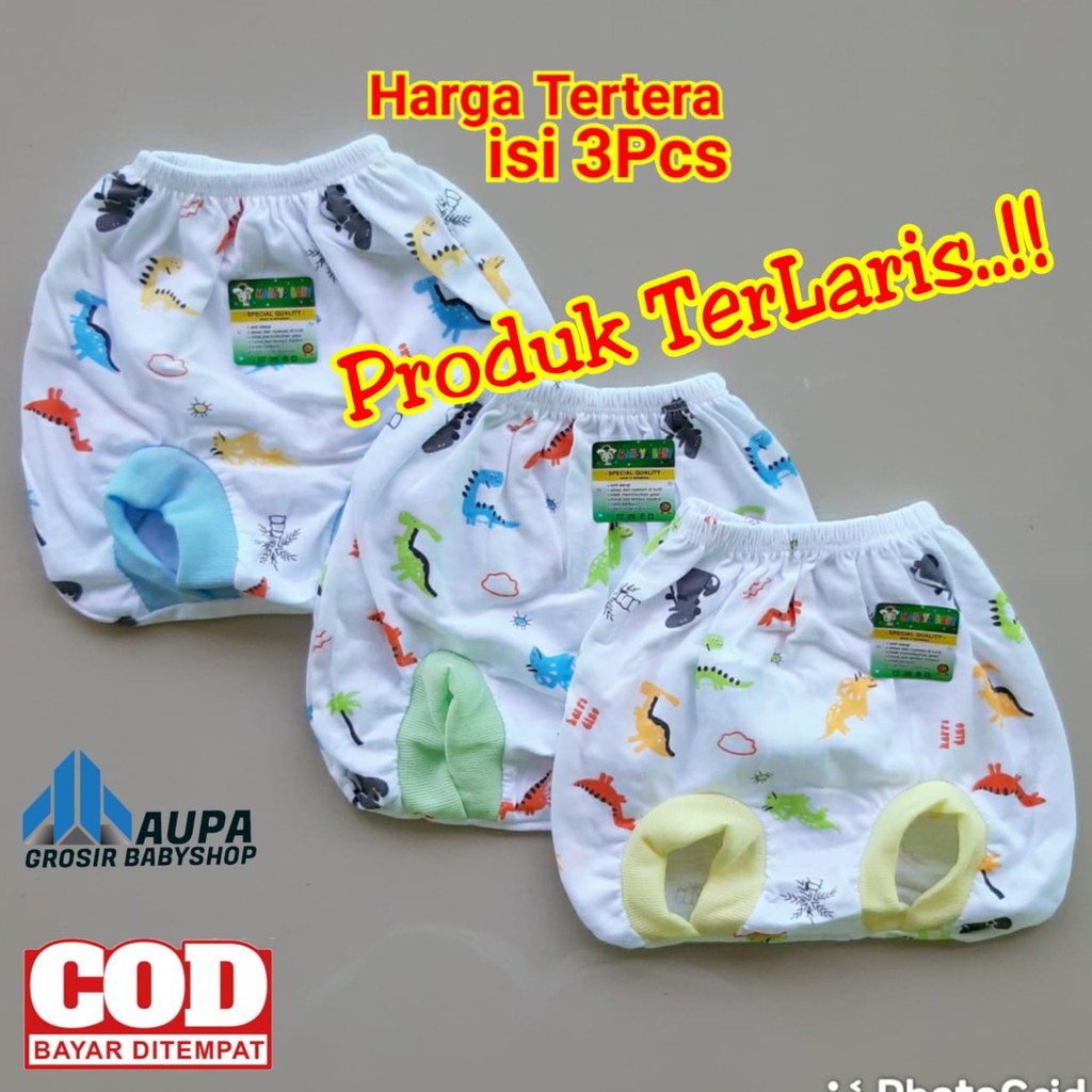 celana bayi pop putih isi 3 celana terlaris