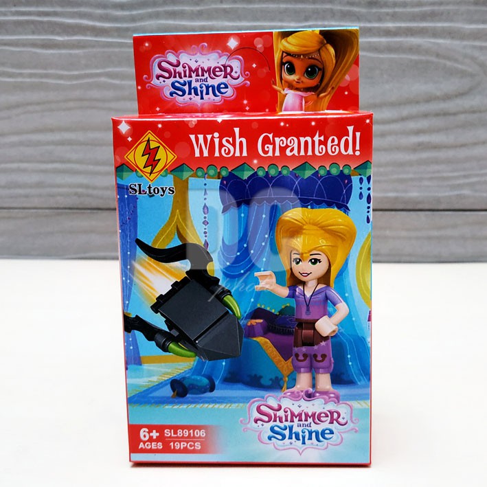 Mainan Anak SLtoys Lego Bricks Shimmer and Shine 6in1 | Lego Blocks Shimmer&amp;Shine Mini Figure Isi 6