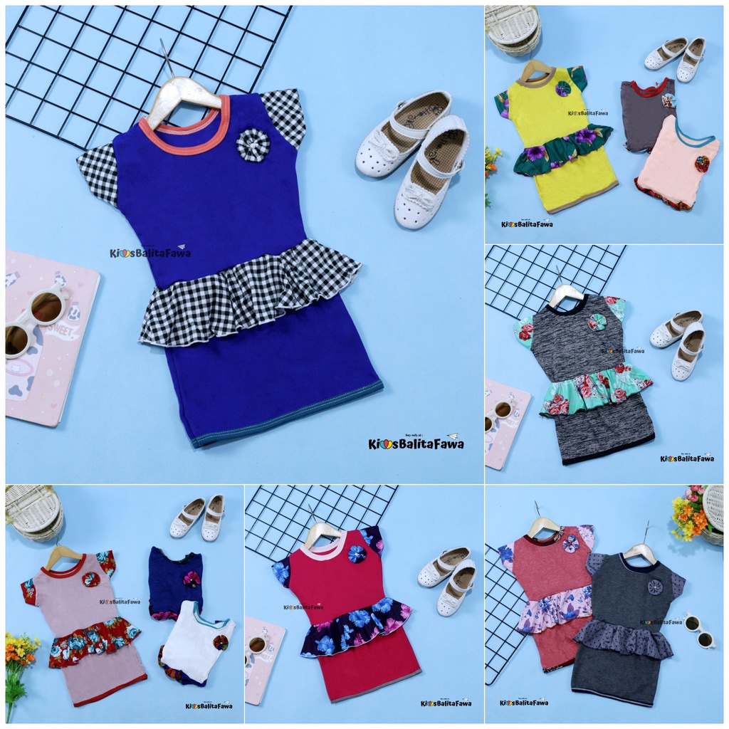 Dress Lori Bayi 3-18 Bulan  / Dres Baby Anak Perempuan Lengan Pendek Baju Pesta Adem Murah Harian