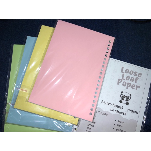 Kertas binder kertas loose leaf A5 70gsm dot grid garis Kertas binder kertas loose leaf A5 70gsm dot grid garis