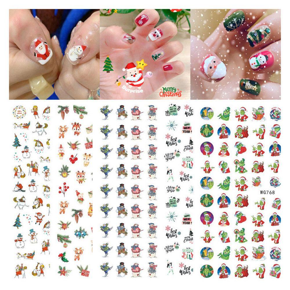 Chooky Stiker Kuku Motif Snowflake / Rusa / Pohon Natal Untuk Dekorasi Nail Art