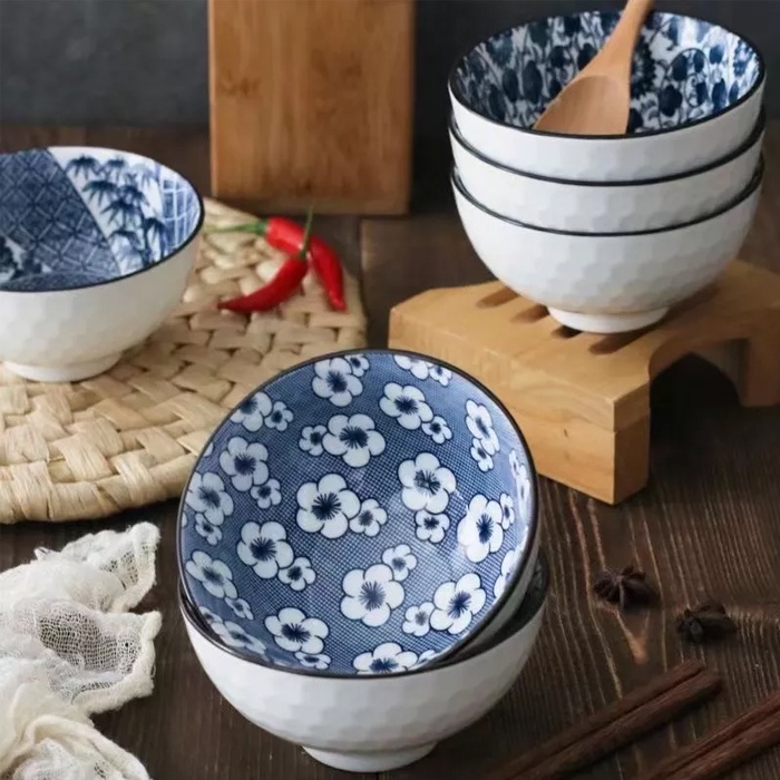 Mangkok Jepang Souvenir Nikahan Peralatan Makan Mangkuk Set Keramik 6 Pcs