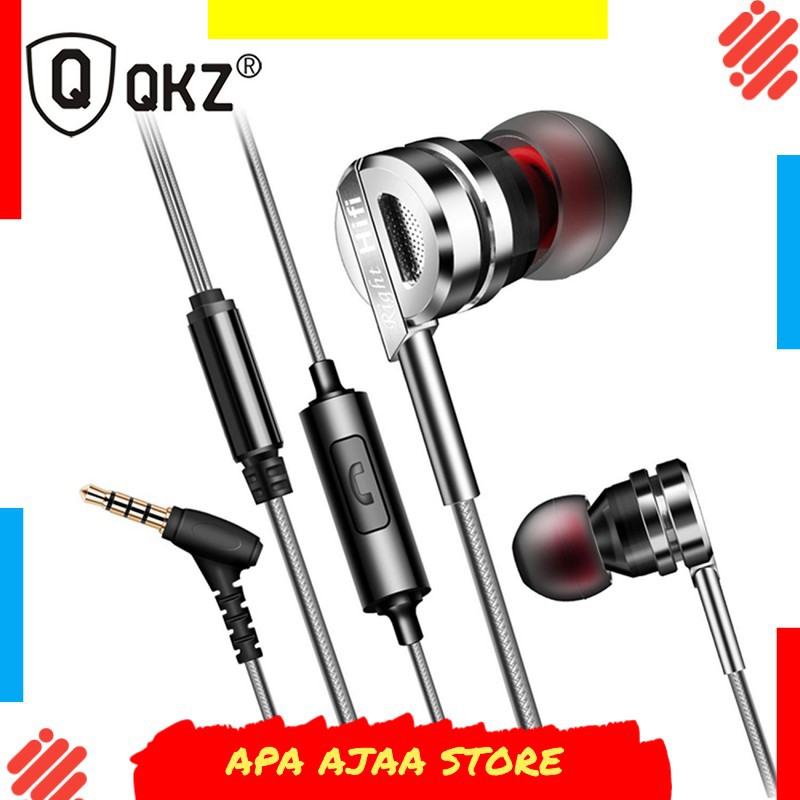 Terlariss !! QKZ Bass Metal Earphone with Mic - QKZ-DM9