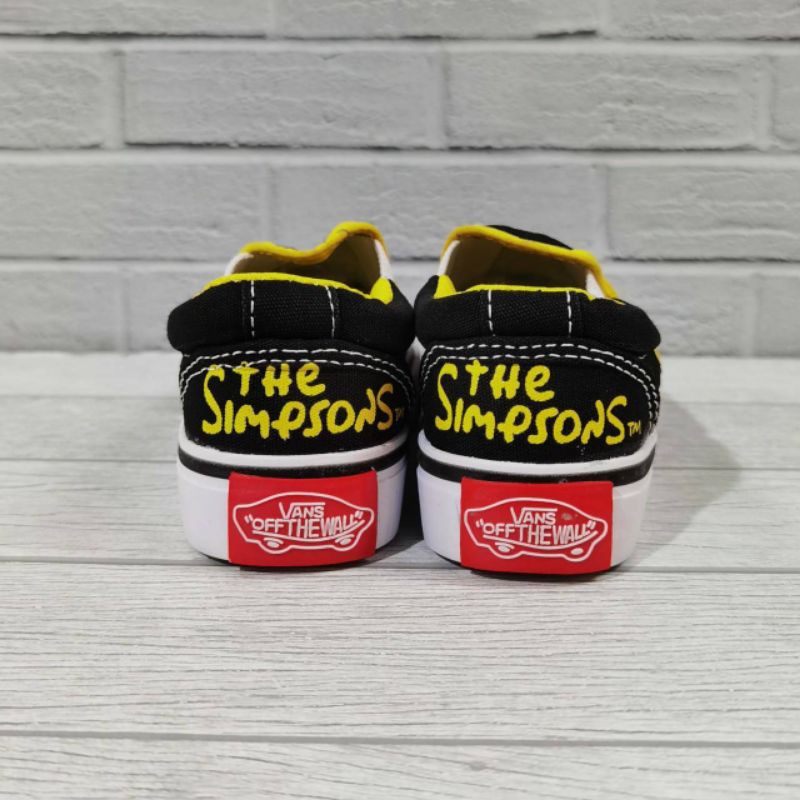 Sepatu Anak Vans Slip On Simpson Black Yellow Size 26 - 35 Premium Quality