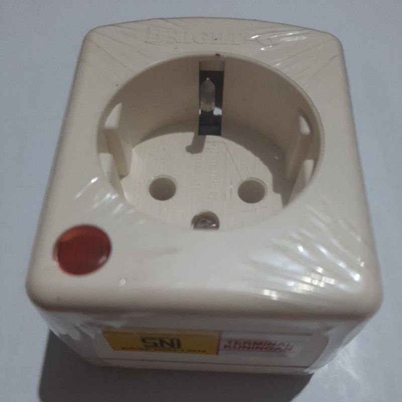 Stop kontak 1 lubang colokan 1 lubang lampu SNI terminal kabel terminal kuningan stop kontak listrik