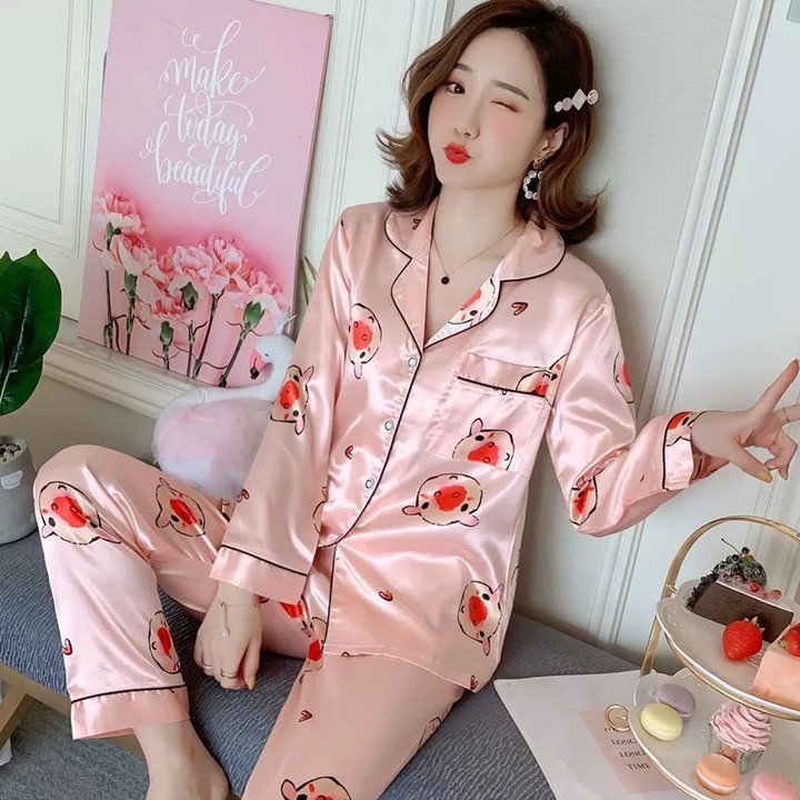 Piggy satin piyama -Thejanclothes