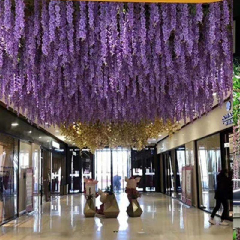 (12PCS) Wisteria Juntai Panjang AF66 Tanaman Rambat Gantung Tirai Hiasan Vertikal Hanging Flower