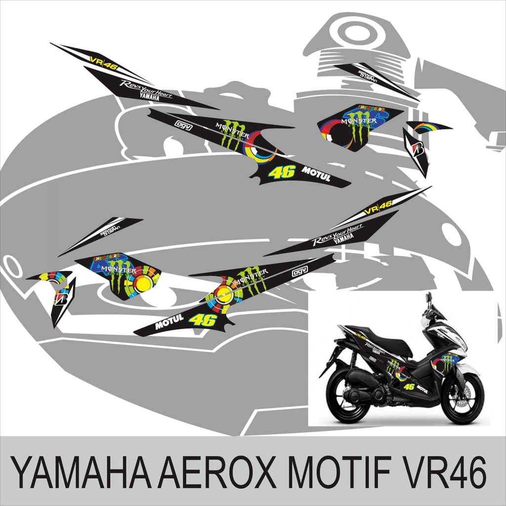 STIKER STRIPING VARIASI YAMAHA AEROX VR46