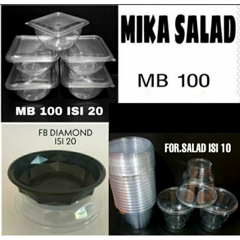 DAPURMAMI 20 BIJI Mika Puding Salad Buah Mika Nasi Box Salad uk.500ml Mika puding kue cake cookies