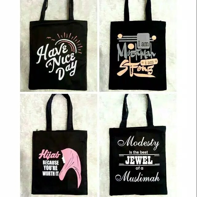 Totebag Tas Canvas Hijab Muslimah RSB