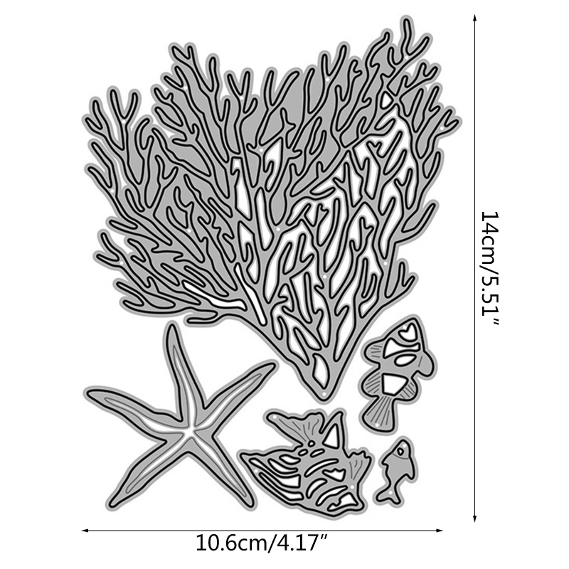 Cetakan Stensil Cutting Dies Motif Rumput Laut Bahan Metal Untuk Scrapbook / Craft