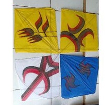 Isi 50pcs Layangan SEOT IP kites asli Sukabumi mainan tradisional layang layang