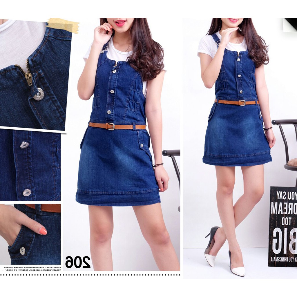 Overal Jeans Rok Pendek