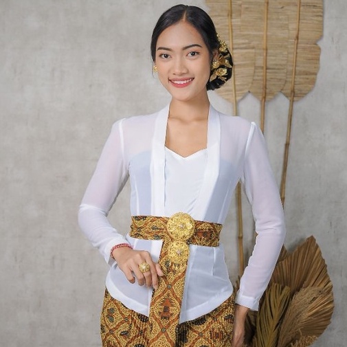 Kebaya Bali Lengan Panjang / Kebaya Moscrep Polos / Kebaya Moscrepe (Koleksi Warna Cerah)